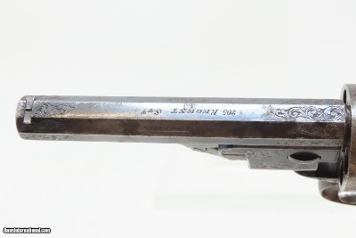 BEAUTIFULLY ENGRAVED, Cased JAMES BEATTIE Revolver English Antique Early Double Action Percussion Revolver - Image 13 of 23