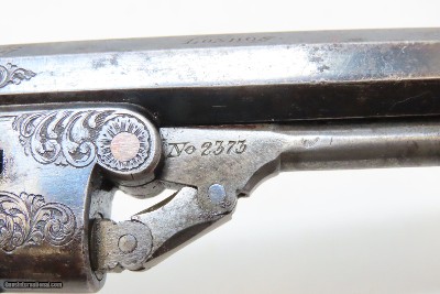 BEAUTIFULLY ENGRAVED, Cased JAMES BEATTIE Revolver English Antique Early Double Action Percussion Revolver - Image 19 of 23