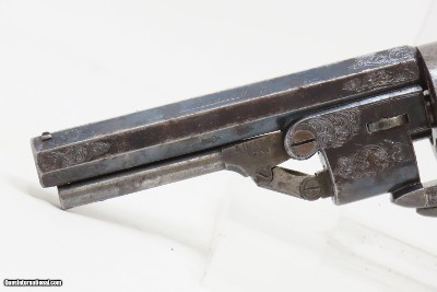 BEAUTIFULLY ENGRAVED, Cased JAMES BEATTIE Revolver English Antique Early Double Action Percussion Revolver - Image 10 of 23