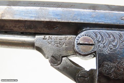 BEAUTIFULLY ENGRAVED, Cased JAMES BEATTIE Revolver English Antique Early Double Action Percussion Revolver - Image 15 of 23