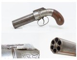 GOLD RUSH Era ALLEN & THURBER Antique WORCHESTER Period PEPPERBOX RevolverENGRAVED First DA Revolving Percussion Pistol - 1 of 18