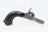 ENGRAVED Antique EUROPEAN Boxlock .38 DOUBLE BARREL SxS Percussion PistolMid-1800s CENTERHAMMER Coat/Belt Pistol - 13 of 16