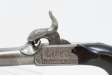 ENGRAVED Antique EUROPEAN Boxlock .38 DOUBLE BARREL SxS Percussion PistolMid-1800s CENTERHAMMER Coat/Belt Pistol - 4 of 16