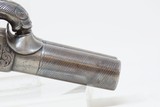 ENGRAVED Antique EUROPEAN Boxlock .38 DOUBLE BARREL SxS Percussion PistolMid-1800s CENTERHAMMER Coat/Belt Pistol - 16 of 16