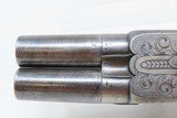 ENGRAVED Antique EUROPEAN Boxlock .38 DOUBLE BARREL SxS Percussion PistolMid-1800s CENTERHAMMER Coat/Belt Pistol - 12 of 16