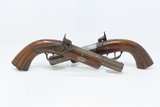 BRACE of LARGE BORE PISTOLS DAMASCUS BARRELS .68 Matched Pair 1800s Antique With Octagonal Barrels, Carved Stocks - 2 of 25