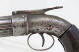 Antique STOCKING & Co. .28 Percussion PEPPERBOX Point & Shoot BELLY GUNENGRAVED Pre-CIVIL WAR Era 6-Shot Pepperbox - 4 of 17