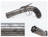 Antique STOCKING & Co. .28 Percussion PEPPERBOX Point & Shoot BELLY GUNENGRAVED Pre-CIVIL WAR Era 6-Shot Pepperbox - 1 of 17
