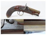 BRASS BARREL Antique GILLET of BRISTOL .50 Percussion Conversion PistolNAPOLEONIC WARS ERA English Pistol - 1 of 19