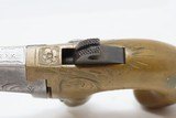 CIVIL WAR Era Antique MOORE’S PATENT FIREARMS All Metal No. 1 .41 DeringerRARE & Beautifully Engraved CIVIL WAR Era Pistol - 7 of 16