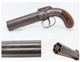 GOLD RUSH Era ALLEN & THURBER Antique WORCHESTER Period PEPPERBOX RevolverENGRAVED First DA Revolving Percussion Pistol - 1 of 18
