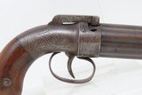 GOLD RUSH Era ALLEN & THURBER Antique WORCHESTER Period PEPPERBOX RevolverENGRAVED First DA Revolving Percussion Pistol - 17 of 18