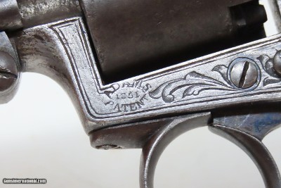 ADAMS Patent POCKET Revolver ANCION & CIE Belgium .32 Antique ENGRAVED Early Double Action Only Revolver - Image 6 of 19