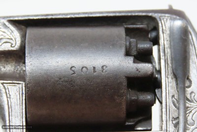 ADAMS Patent POCKET Revolver ANCION & CIE Belgium .32 Antique ENGRAVED Early Double Action Only Revolver - Image 11 of 19