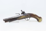 Spanish PATILLA MIQUELET Flintlock .69 Caliber PISTOL with Family Crest Antique Large Martial Pistol with Belt Hook - 16 of 19