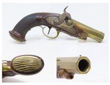 Antique 1850s BELGIAN Percussion LARGE BORE .69 “MANSTOPPER” Belt Pistol
BRASS BARRELED Self-defense BELT/POCKET Pistol