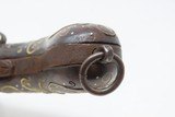 DUCKFOOT Ornate FOUR Barrel Pistol .32 Caliber PIRATE Mediterranean Antique Volley Pistol with Belthook & Inlaid Grips! - 11 of 19