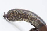 DUCKFOOT Ornate FOUR Barrel Pistol .32 Caliber PIRATE Mediterranean Antique Volley Pistol with Belthook & Inlaid Grips! - 15 of 19