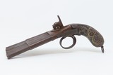 DUCKFOOT Ornate FOUR Barrel Pistol .32 Caliber PIRATE Mediterranean Antique Volley Pistol with Belthook & Inlaid Grips! - 2 of 19