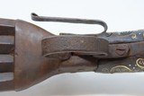 DUCKFOOT Ornate FOUR Barrel Pistol .32 Caliber PIRATE Mediterranean Antique Volley Pistol with Belthook & Inlaid Grips! - 12 of 19