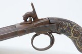 DUCKFOOT Ornate FOUR Barrel Pistol .32 Caliber PIRATE Mediterranean Antique Volley Pistol with Belthook & Inlaid Grips! - 4 of 19