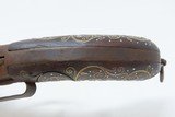 DUCKFOOT Ornate FOUR Barrel Pistol .32 Caliber PIRATE Mediterranean Antique Volley Pistol with Belthook & Inlaid Grips! - 7 of 19