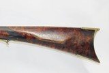 Birdseye Maple LONG RIFLE NICANOR KENDALL WINDSOR VERMONT Antique With Large Fancy Brass Patchbox - 14 of 18