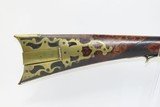 Birdseye Maple LONG RIFLE NICANOR KENDALL WINDSOR VERMONT Antique With Large Fancy Brass Patchbox - 2 of 18