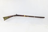 Birdseye Maple LONG RIFLE NICANOR KENDALL WINDSOR VERMONT Antique With Large Fancy Brass Patchbox