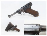 WORLD WAR I 1918 Dated DWM German LUGER PISTOL P.08 9x19mm HARDMAN C&R With HOLSTER, EXTRA MAGAZINE, and Takedown Tool