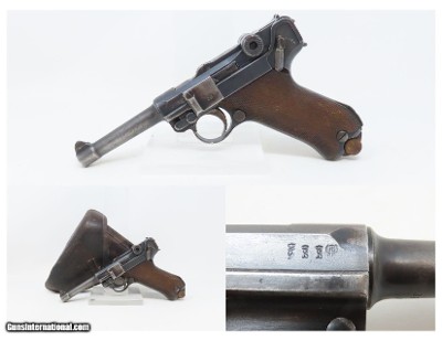 WORLD WAR I 1918 Dated DWM German LUGER PISTOL P.08 9x19mm HARDMAN C&R With HOLSTER, EXTRA MAGAZINE, and Takedown Tool