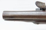 EUROPEAN .50 Caliber FLINTLOCK SELF DEFENSE Pistol ENGRAVED Antique Likely French Pocket Pistol - 9 of 16