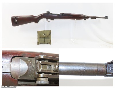 “3-45” Dated WORLD WAR II U.S. INLAND DIVISION GENERAL MOTORS GM M1 Carbine With 1945 Dated Magazine Pouch with 2 Mags!
