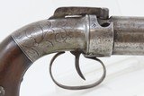 GOLD RUSH Era ALLEN & THURBER Antique WORCHESTER Period PEPPERBOX RevolverENGRAVED First DA Revolving Percussion Pistol - 16 of 17