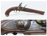 RARE SIMEON NORTH USN Model 1808 NAVY FLINTLOCK Pistol WAR OF 1812 Antique Early American U.S. Sidearm with Belt Hook!