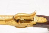 ENGRAVED & GOLD FINISHED Antique 1850s .44 Percussion SELF DEFENSE Pistol
EXCELLENT Cannon Barrel BELT/MUFF/POCKET Pistol! - 7 of 16