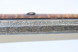 Antique .36 Caliber FLINTLOCK LONG RIFLE KETLAND ENGRAVED Full-Stock Full-Length Maple Stock - 12 of 22
