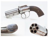 BRITISH PROOFED Antique .32 Cal. Bar Hammer Percussion PEPPERBOX RevolverDouble Action Pepperbox with Nickel Finish - 1 of 16
