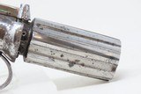 BRITISH PROOFED Antique .32 Cal. Bar Hammer Percussion PEPPERBOX RevolverDouble Action Pepperbox with Nickel Finish - 16 of 16