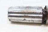 BRITISH PROOFED Antique .32 Cal. Bar Hammer Percussion PEPPERBOX RevolverDouble Action Pepperbox with Nickel Finish - 12 of 16