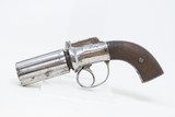 BRITISH PROOFED Antique .32 Cal. Bar Hammer Percussion PEPPERBOX RevolverDouble Action Pepperbox with Nickel Finish - 2 of 16