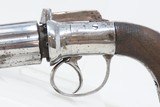 BRITISH PROOFED Antique .32 Cal. Bar Hammer Percussion PEPPERBOX RevolverDouble Action Pepperbox with Nickel Finish - 4 of 16
