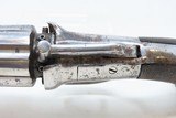 BRITISH PROOFED Antique .32 Cal. Bar Hammer Percussion PEPPERBOX RevolverDouble Action Pepperbox with Nickel Finish - 7 of 16