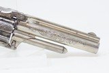 ENGRAVED Antique SMITH & WESSON Number 1-1/2 .32 Revolver WILD WEST/HOLSTER Nickel Plated FRONTIER .32 Cal RF S&W Spur Trigger - 19 of 19