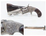 ENGRAVED Antique SMITH & WESSON Number 1-1/2 .32 Revolver WILD WEST/HOLSTER Nickel Plated FRONTIER .32 Cal RF S&W Spur Trigger - 1 of 19