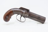 GOLD RUSH Era ALLEN & THURBER Antique WORCHESTER Period PEPPERBOX RevolverENGRAVED First DA Revolving Percussion Pistol - 15 of 18