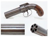 GOLD RUSH Era ALLEN & THURBER Antique WORCHESTER Period PEPPERBOX RevolverENGRAVED First DA Revolving Percussion Pistol - 1 of 18