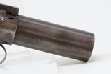 GOLD RUSH Era ALLEN & THURBER Antique WORCHESTER Period PEPPERBOX RevolverENGRAVED First DA Revolving Percussion Pistol - 18 of 18