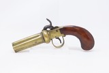 SCARCE Antique 4-Shot “SWEDISH DARLING” All BRASS .28 PEPPERBOX Revolver
Brass Percussion Single Action Pistol Made in Sweden - 2 of 16