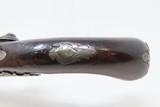 Antique QUEEN ANNE Flintlock Pistol GROTESQUE Mask SILVER MOUNTED & Inlaid .56 Caliber Long Barrel 8 3/4” - 7 of 16